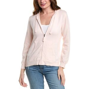Alashan Cashmere Womens Terry Stitch Zip Cashmere-Blend Hoodie, Pink